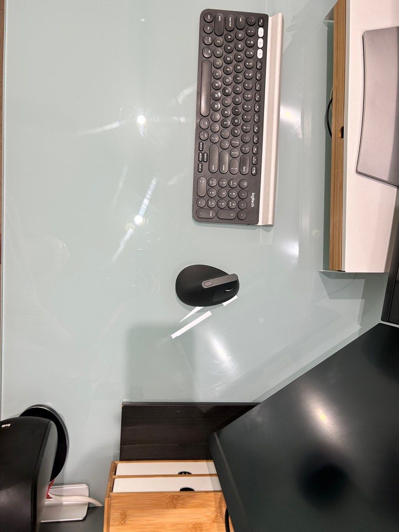 IKEA Galant Glass Top Office Desk, Furniture & Home Living, Furniture