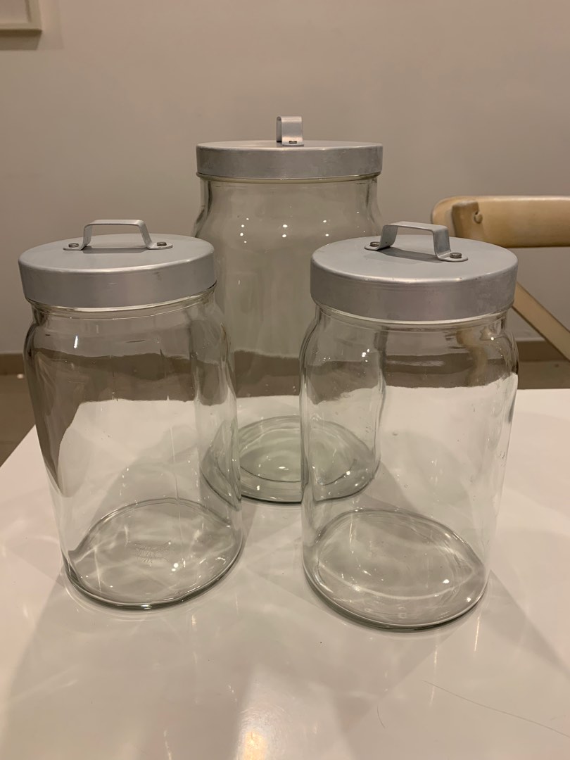 Ikea Glass Storage Container Set of 3, Furniture & Home Living