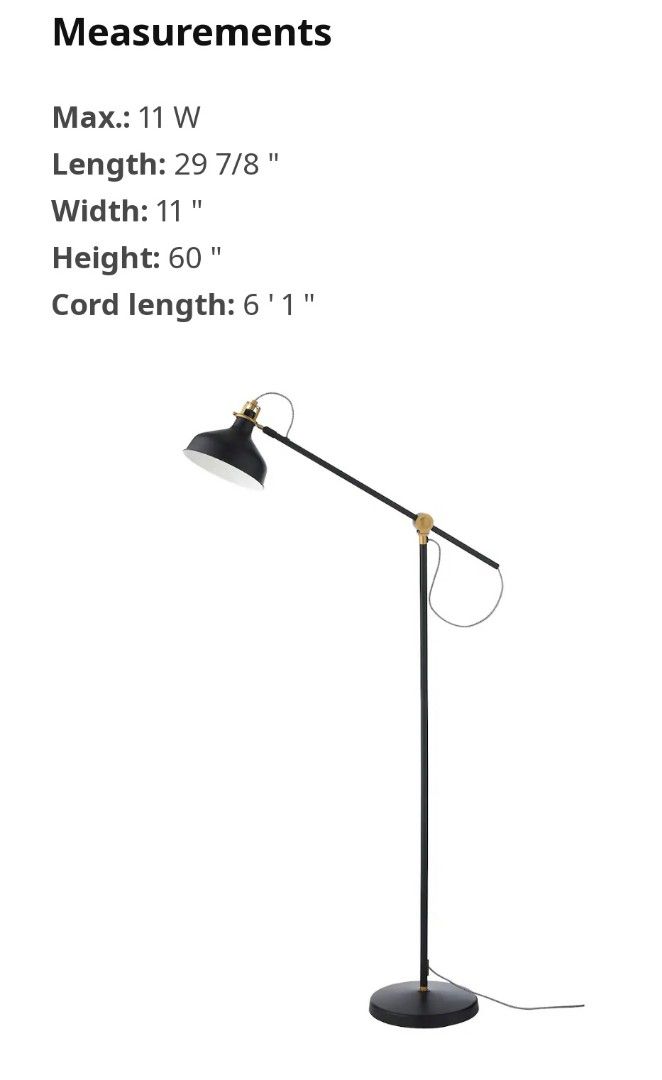 ikea Ranarp black light, Furniture & Home Living, Lighting & Fans