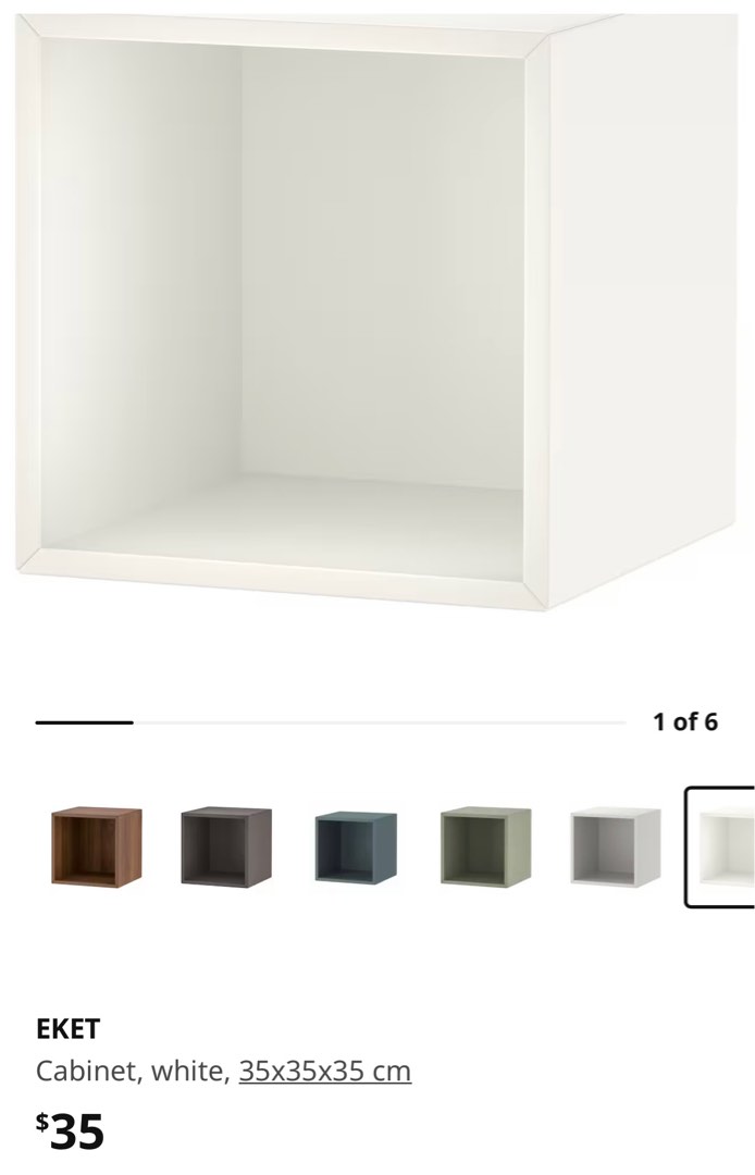 Ikea single shelf eket white color, Furniture & Home Living