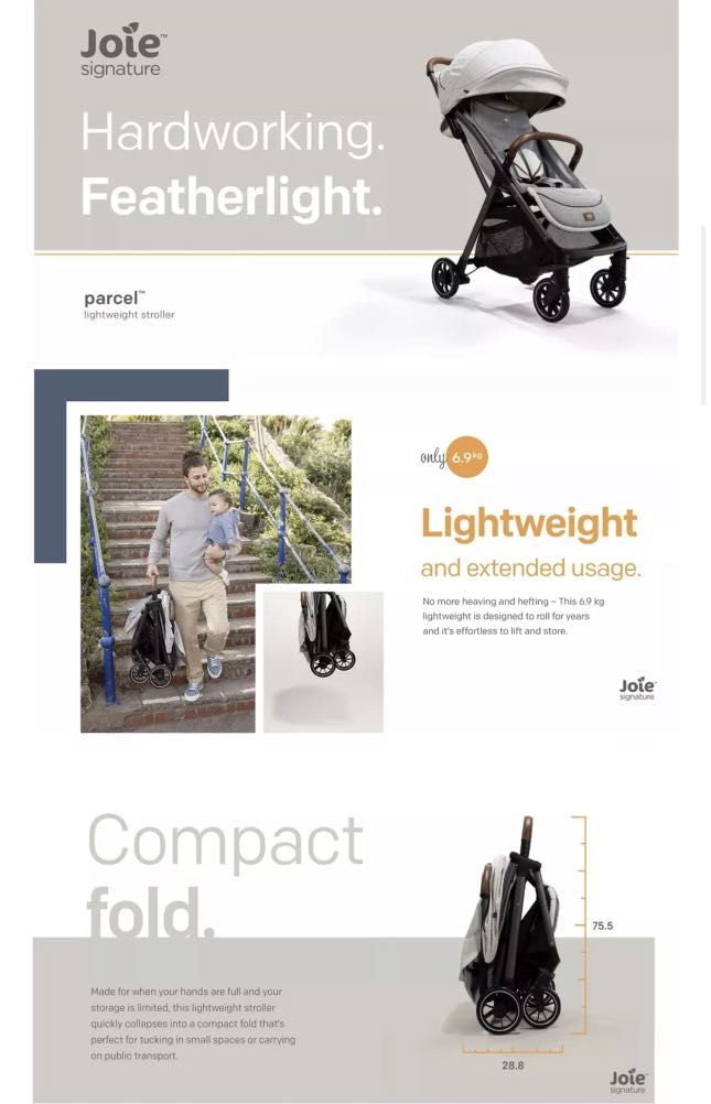 Joie Stroller Parcel Signature Carbon