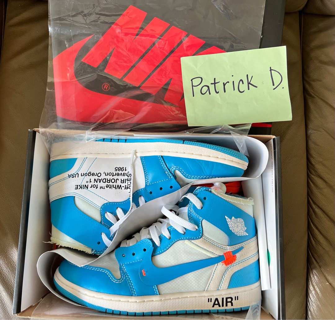 Jordan 1 Off white UNC us8.5 used Men s Fashion Footwear