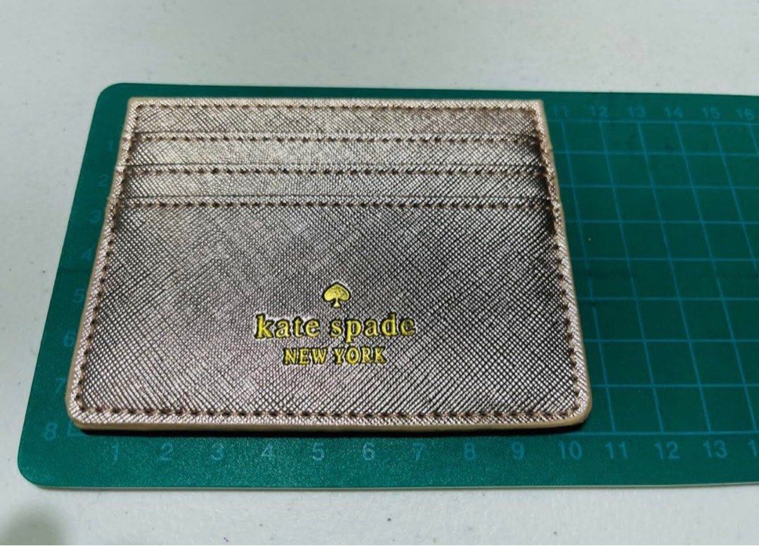 Kate Spade Greta Court Graham Gold Glitter Card Holder Women #39 s Fashion