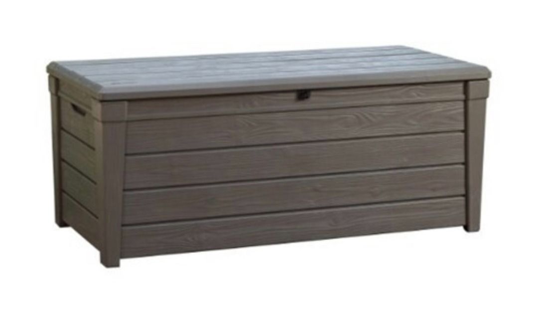 Keter Brightwood Resin 120 Gallon Outdoor Storage Deck box, Furniture