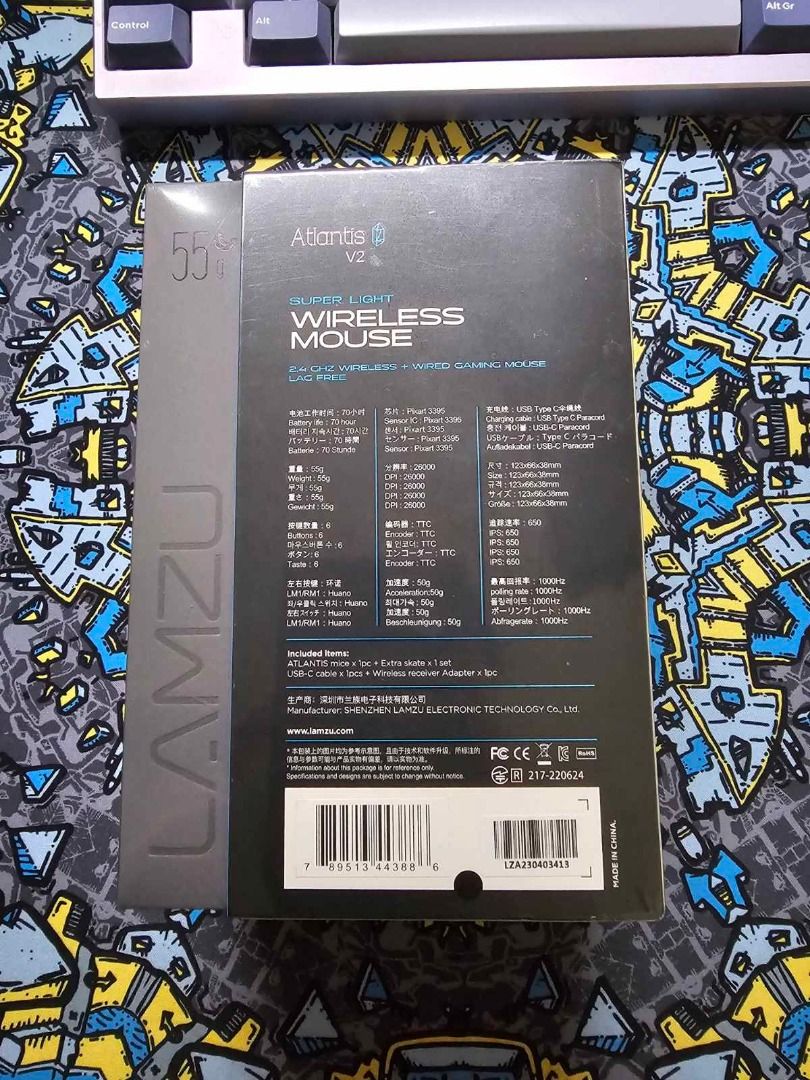 Lamzu Atlantis V2 Wireless Gaming Mouse, Computers & Tech, Parts ...