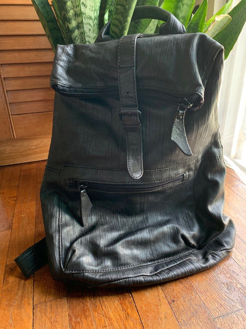 Leather backpack new arrivals hk