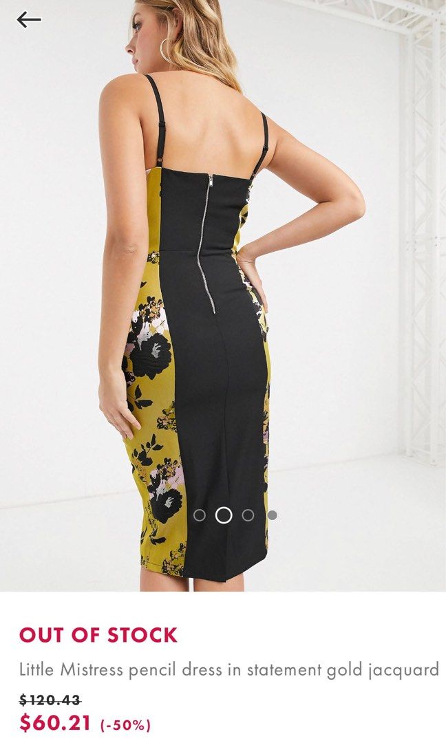 Little mistress black and gold dress top