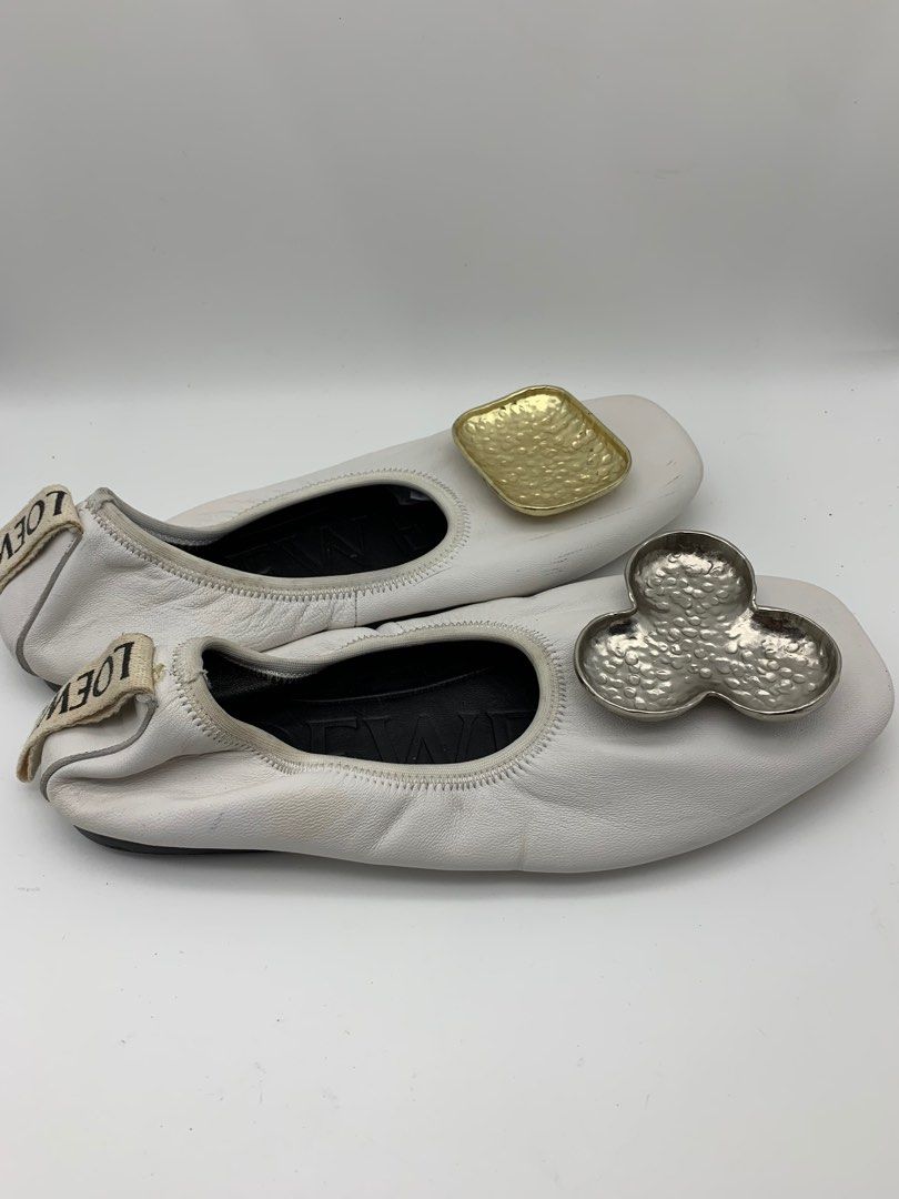 Loewe Shamrock Leather Ballet Flats