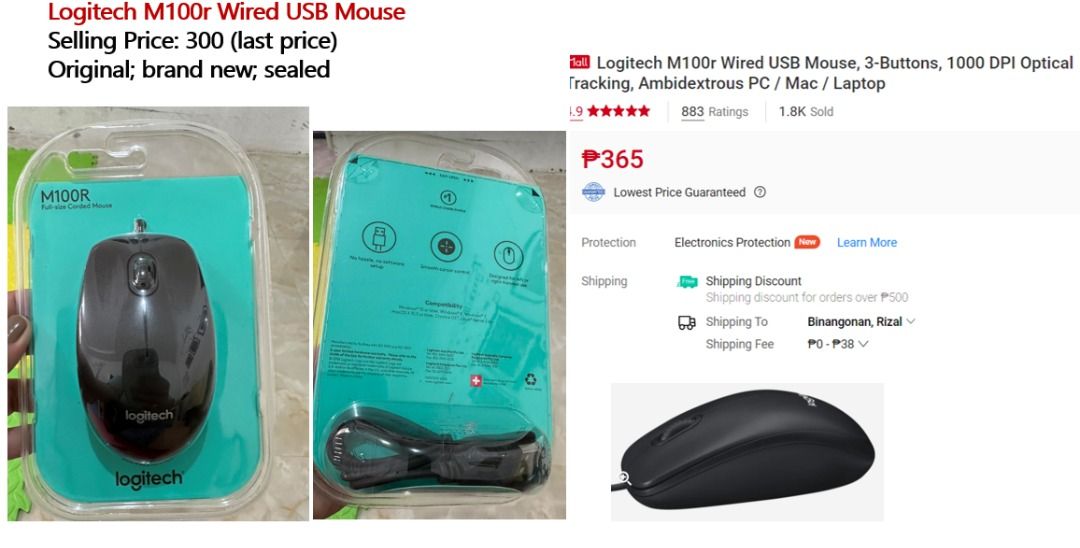 Logitech M100r Wired USB Mouse, Computers & Tech, Parts & Accessories ...