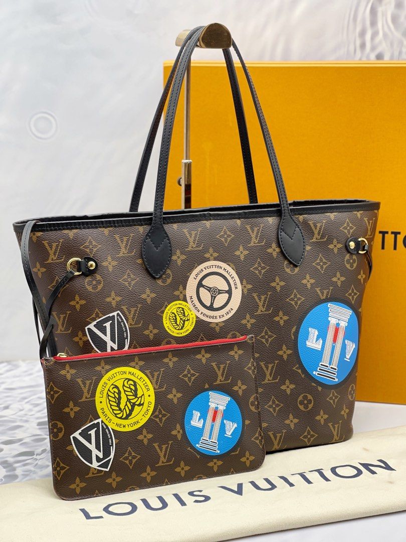 LV Neverfull MM World Tour Monogram Canvas Louis Vuitton Tote Bag, Women's  Fashion, Bags & Wallets, Tote Bags on Carousell