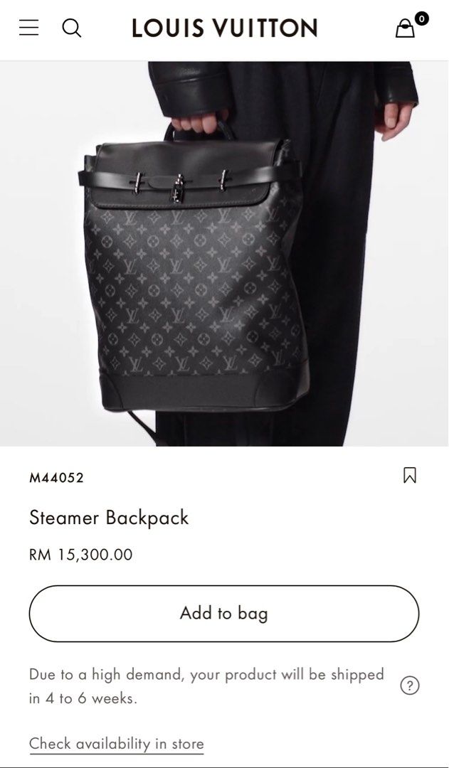 Louis Vuitton Steamer Backpack Monogram Eclipse Canvas, Luxury, Bags &  Wallets on Carousell