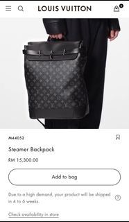 Louis Vuitton (LV) STEAMER BACKPACK [M44052], Men's Fashion, Bags, Backpacks  on Carousell