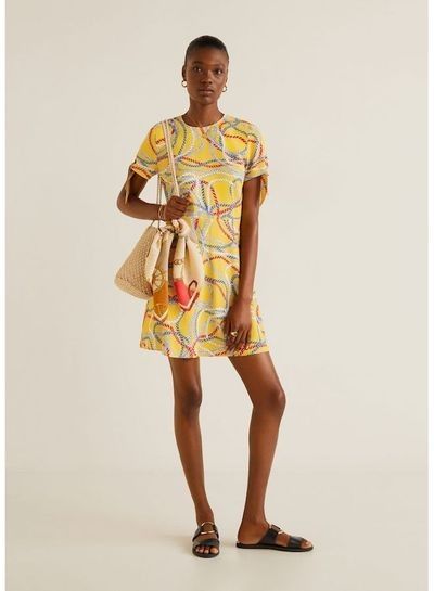 Mango scarf print dress new arrivals