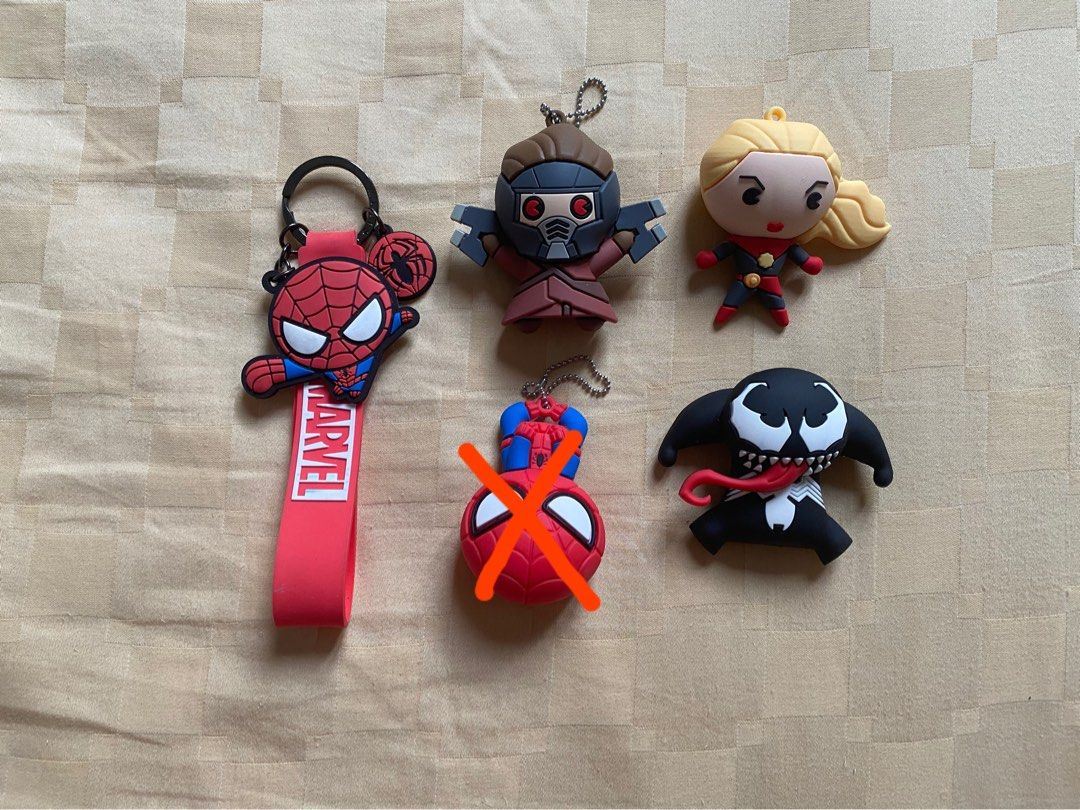 marvel keychains spiderman starlord captain marvel venom Hobbies