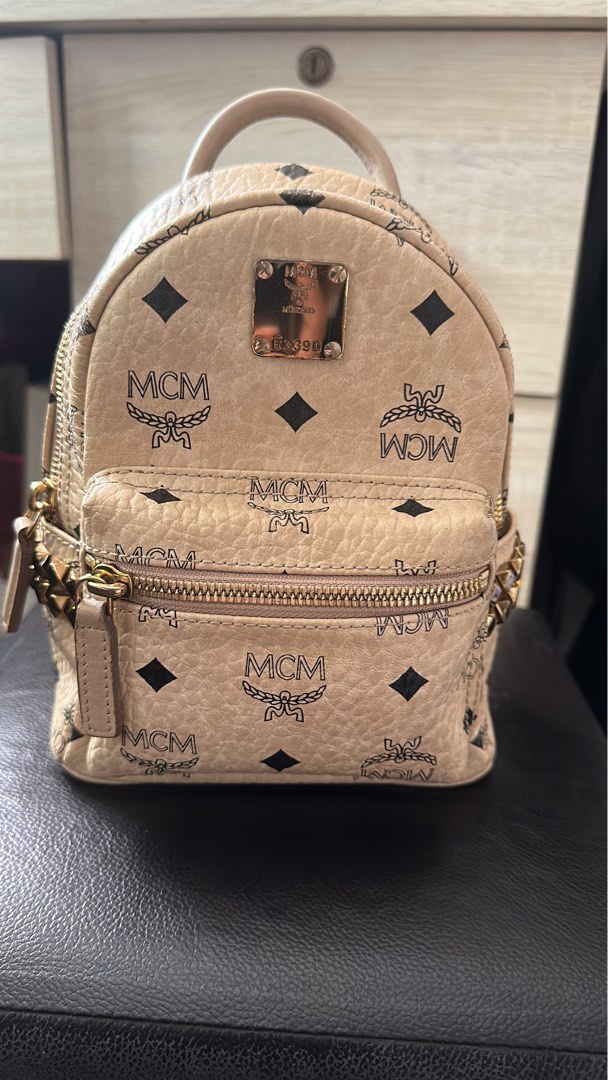 MCM mini bag pack ( cream), Women's Fashion, Bags & Wallets, Backpacks on Carousell