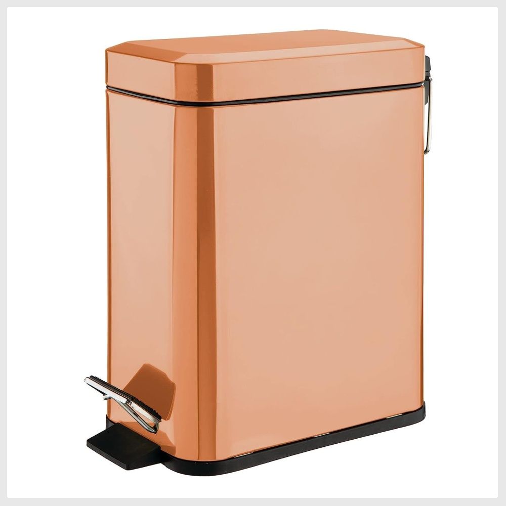 mDesign Pedal Bin — Waste Bin with Pedal, Lid and Plastic Bucket Insert ...