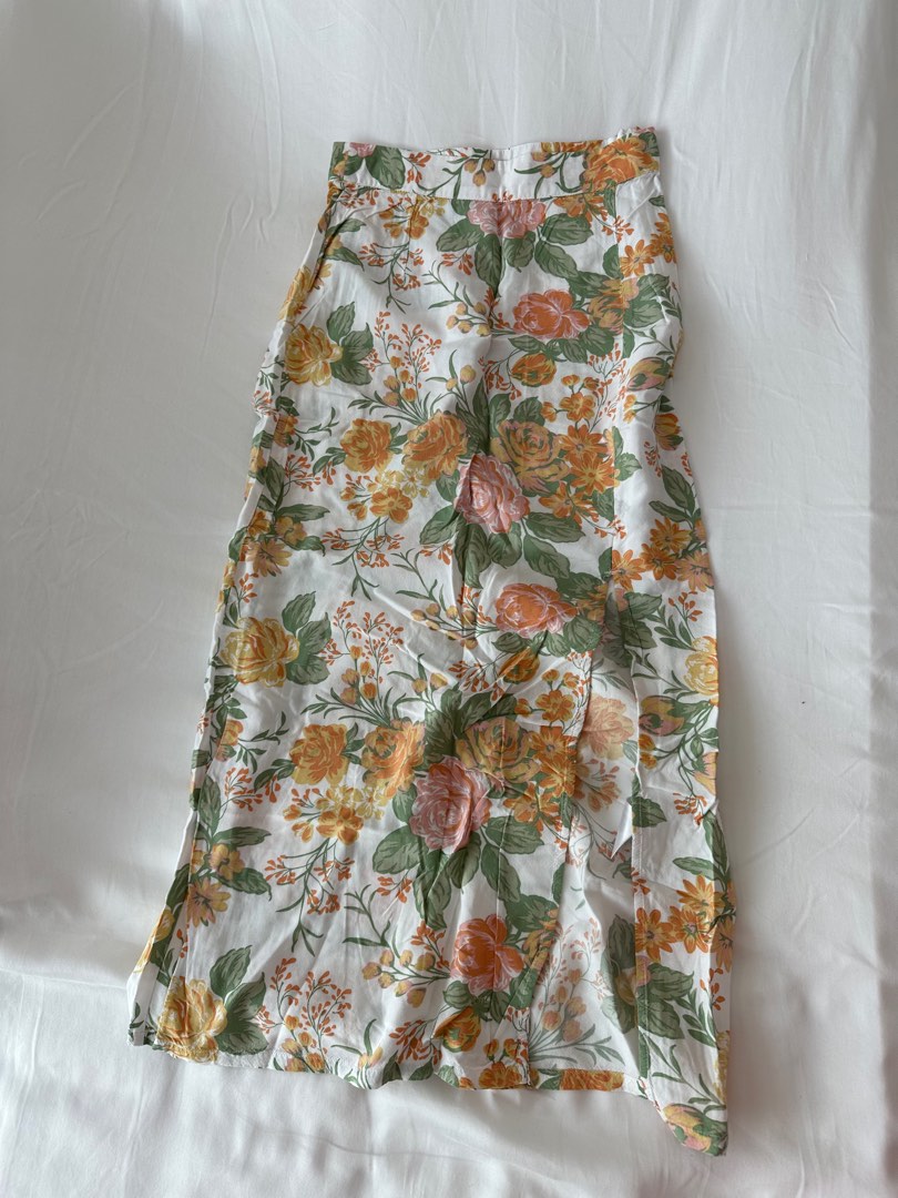 Monki floral midi skirt
