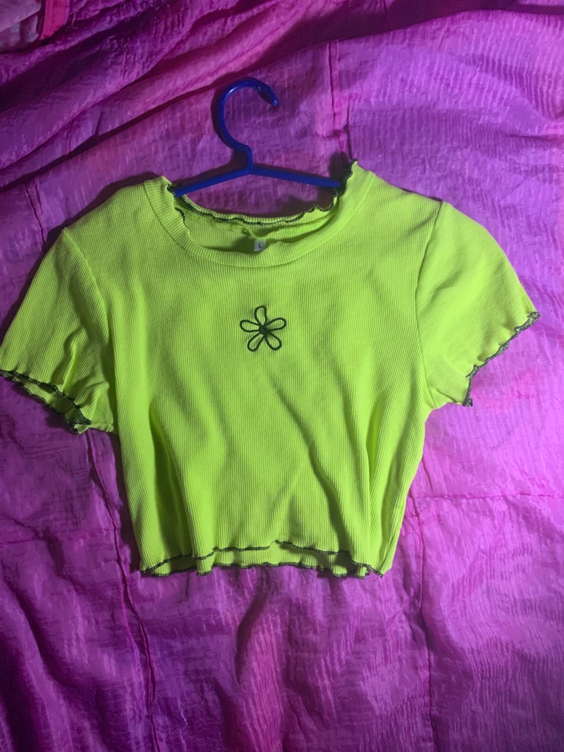 Neon crop top on Carousell