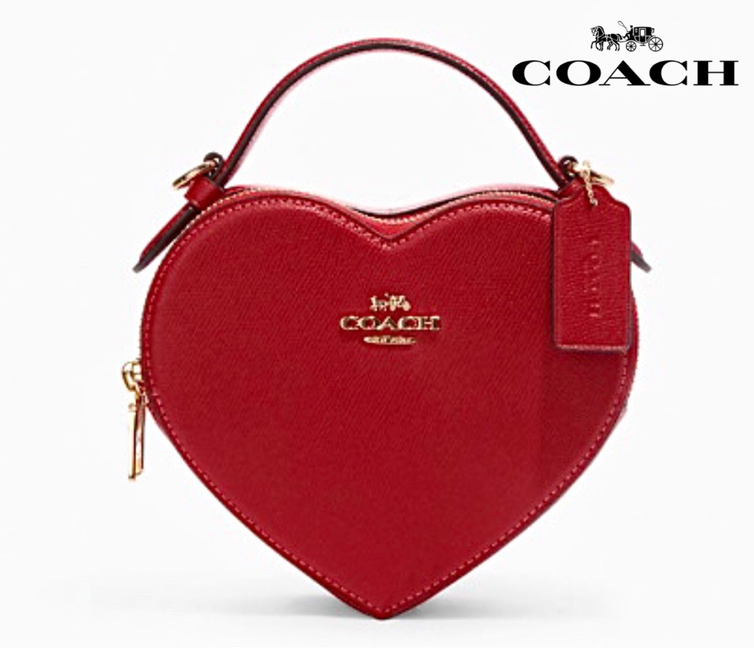 New Coach Original CE652 Red Heart Shape Women Crossbody