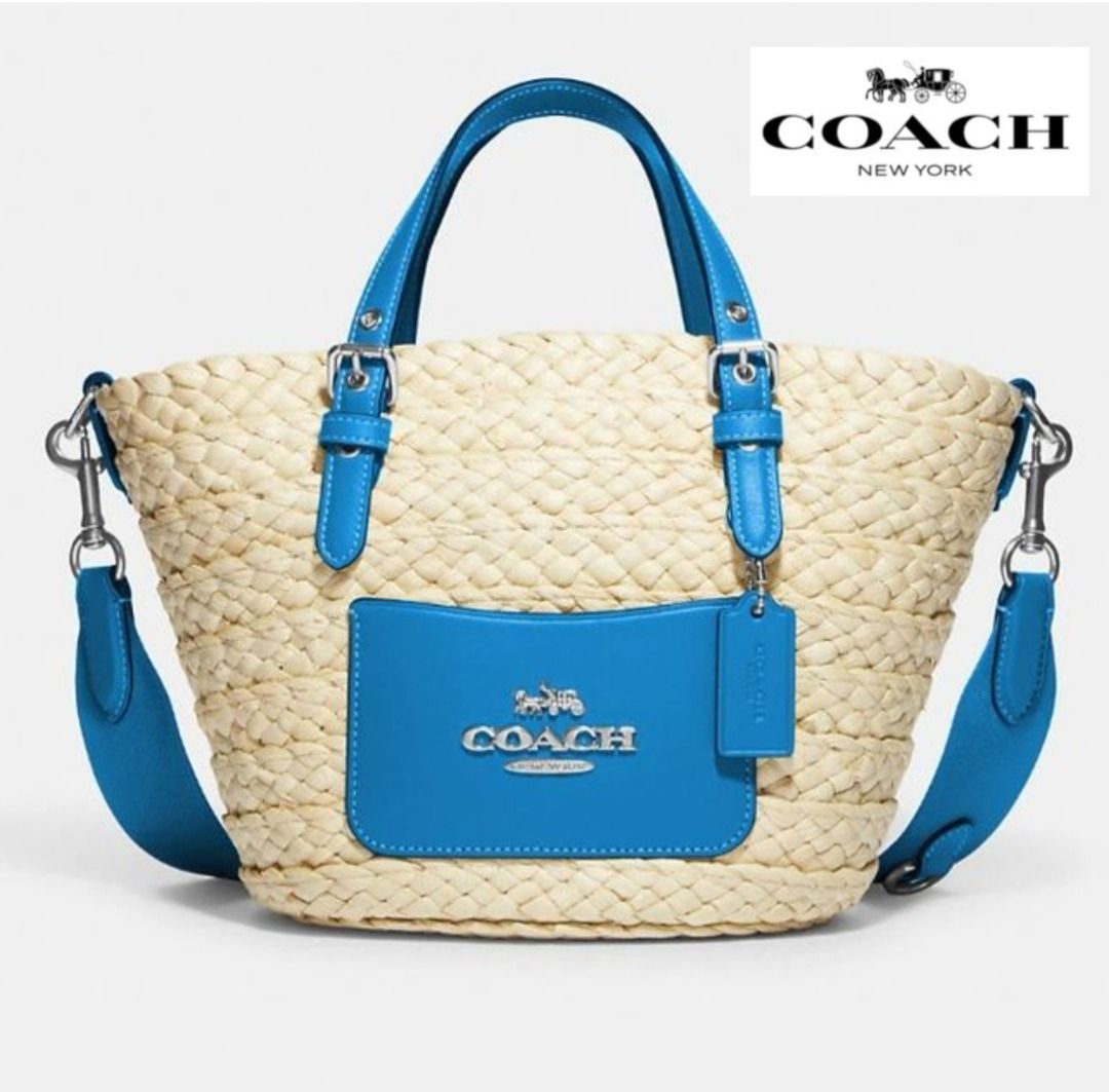 New Coach Original Blue Signature Collection Mini Rowan Crossbody In  Signature Canvas Crossbody Top Handle Bag For Women Come with Complete set  Suitable For Gift, Luxury, Bags & Wallets on Carousell