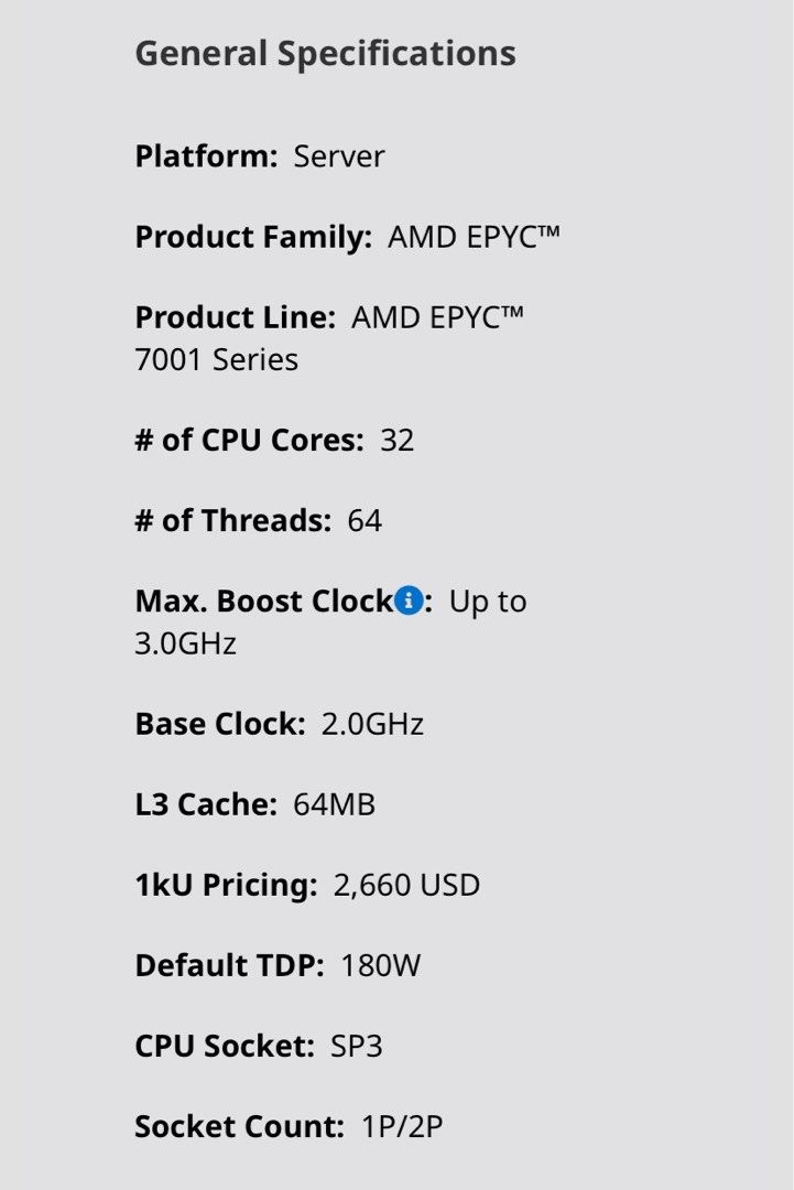New EPYC 7551 server CPU Naples 7001 sp3 服務器 dual 雙開 無鎖 處理器 no lock ...