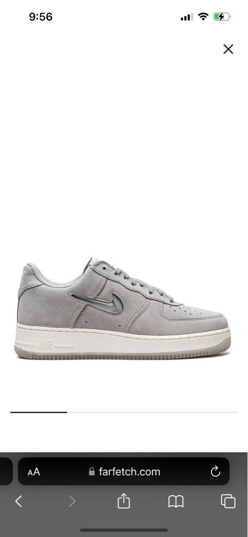 Nike air force 1 light grey suede top