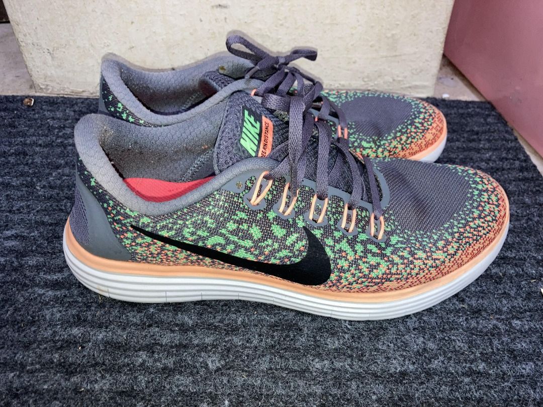 Nike Free RN Distance Grey Green And Orange 7UK Men s Fashion Footwear Sneakers on Carousell