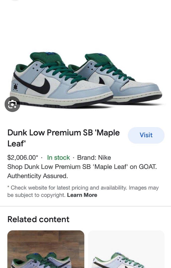 nike sb dunk maple leaf