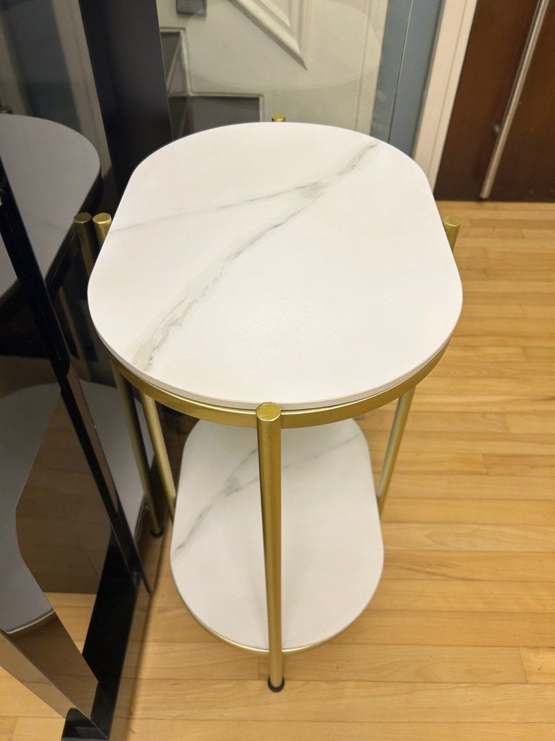 Oval Marble side table, Furniture & Home Living, Furniture, Tables