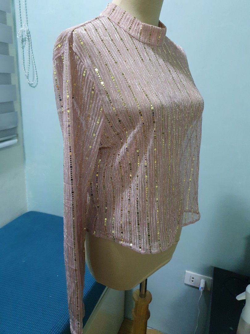 Party Mesh Top up to XL (Category: Longsleeves) located in Marikina City. Submitted by KanamiFinds (Listing ID 1238419841, Image 2). Description: Super Sale na! Party top long sleeves Up to size XL stretchy Shein Brand Brand new.