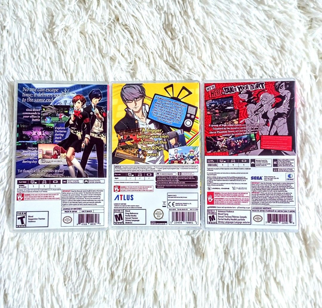 Persona 3/4/5 Custom Switch Cover Arts with Case (Category: Nintendo) located in Marikina City. Submitted by gamerch. (Listing ID 1238292790, Image 2). Description: For Sale Custom Switch Cover Art with Case CASE AND FRONT PRINT COVER ART ONLY, NO GAME CARD INCLUDED Price: 225/each, 600 bundle of 3 Location: Marikina MOP: GCash/Bank Transfer/Cash MOD: Lalamove/Grab, LBC (COD/COP ✅), Gogo Express (COD ✅), Meet-up Riverbanks Mall Only • Persona 3 P