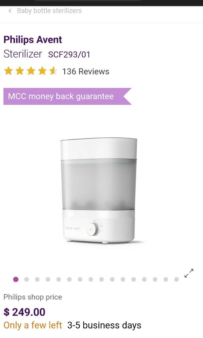 Philips avent deals sterilizer drying