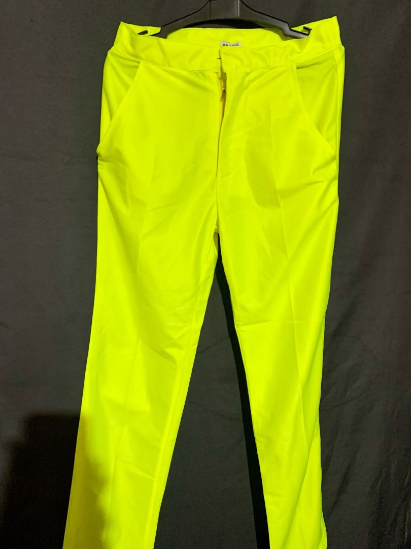 Praco Neon Yellow Green Pants on Carousell