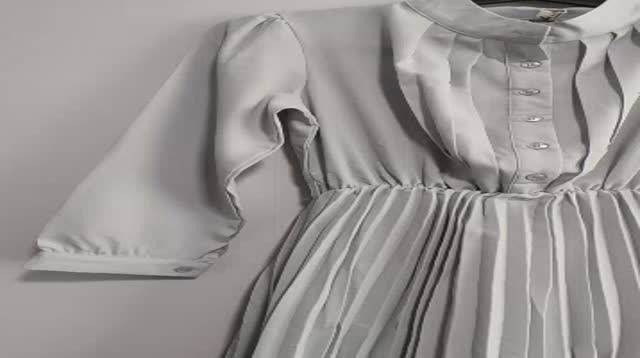 White chiffon dress with sleeves top