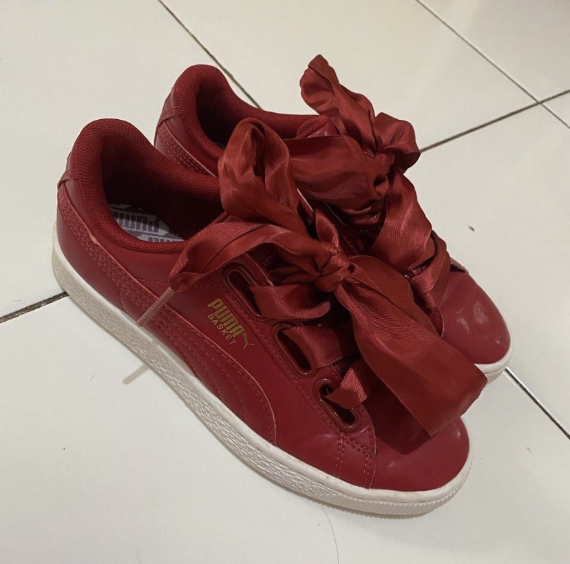 Puma basket hotsell heart junior red
