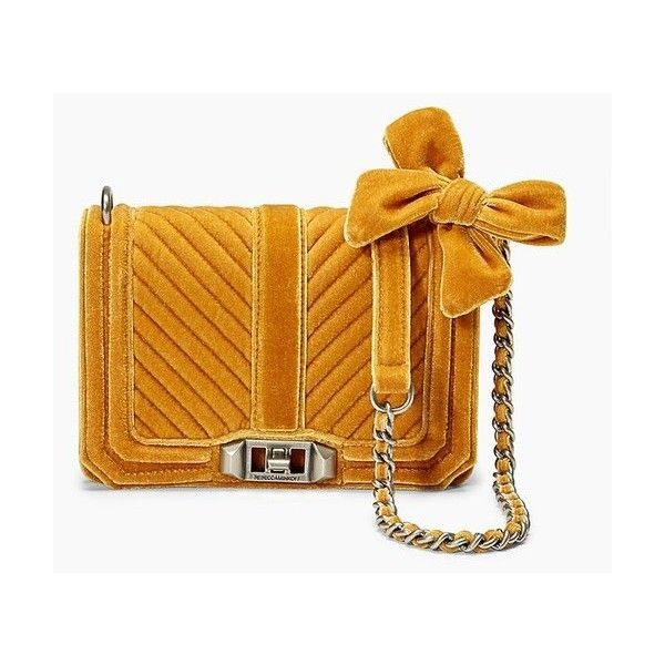 Rebecca Minkoff Velvet Chevron Quilted Crossbody Gold