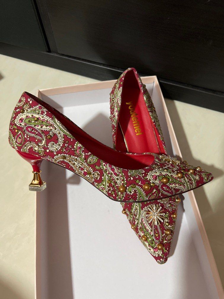 Red bridal heels Women s Fashion Footwear Heels on Carousell