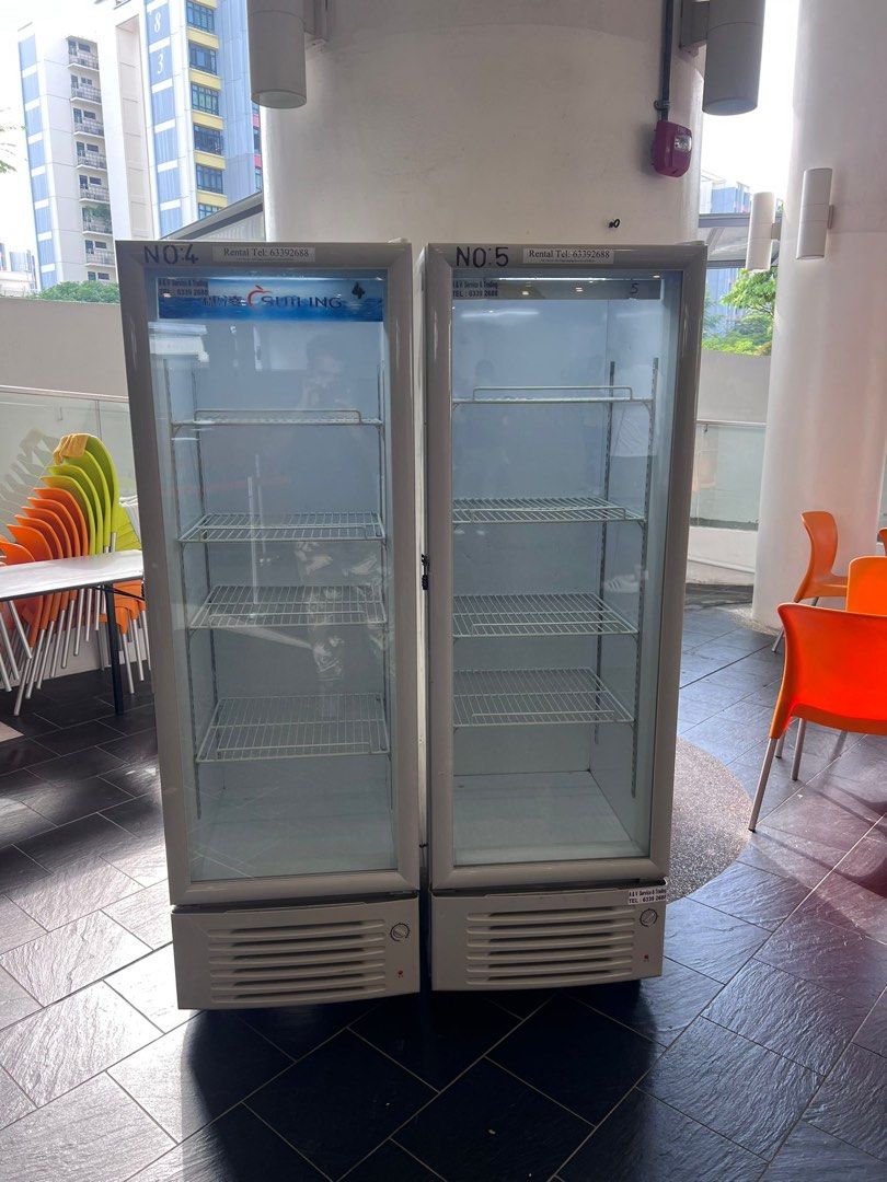 Glass door chiller & chest freezer for rental., TV & Home Appliances