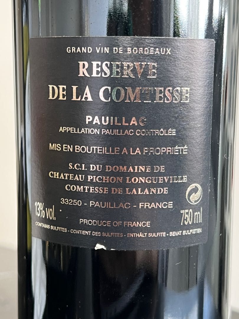 Reserve De La Comtesse 2011 Wine, 嘢食 & 嘢飲, 酒精飲料 Carousell