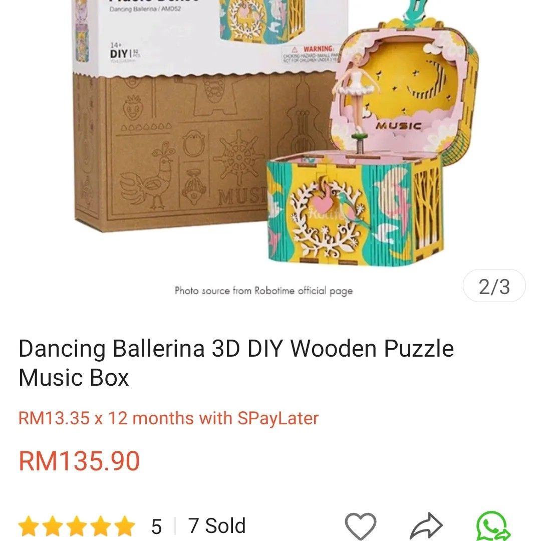 Rolife DIY Dancing Ballerina Music Box, Hobbies & Toys, Toys & Games on