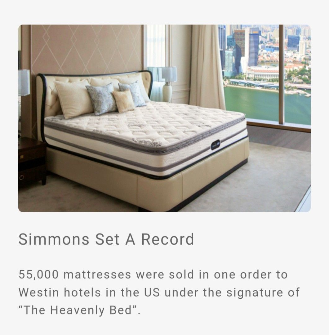 Free delivery Simmons Heavenly Bed with Frame, Furniture & Home Living
