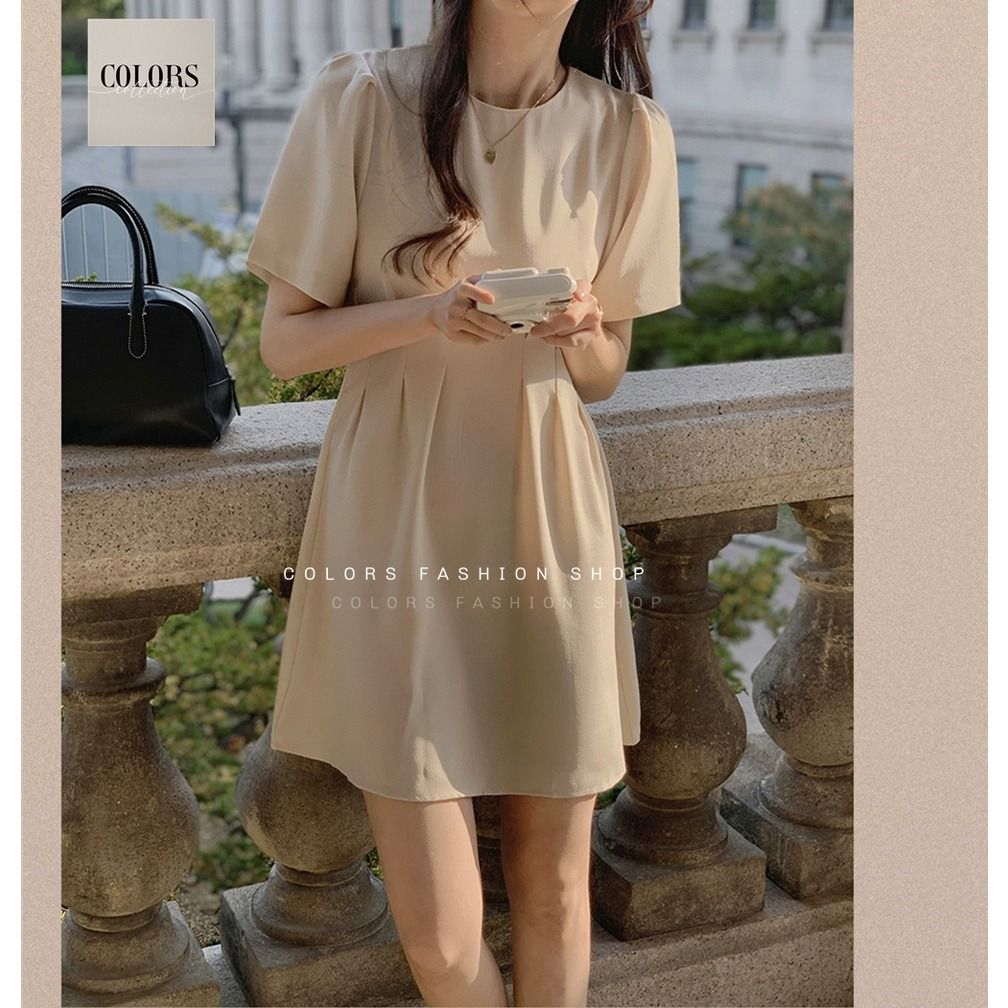 Simple Classic short sleeve work office dress Women s Fashion
