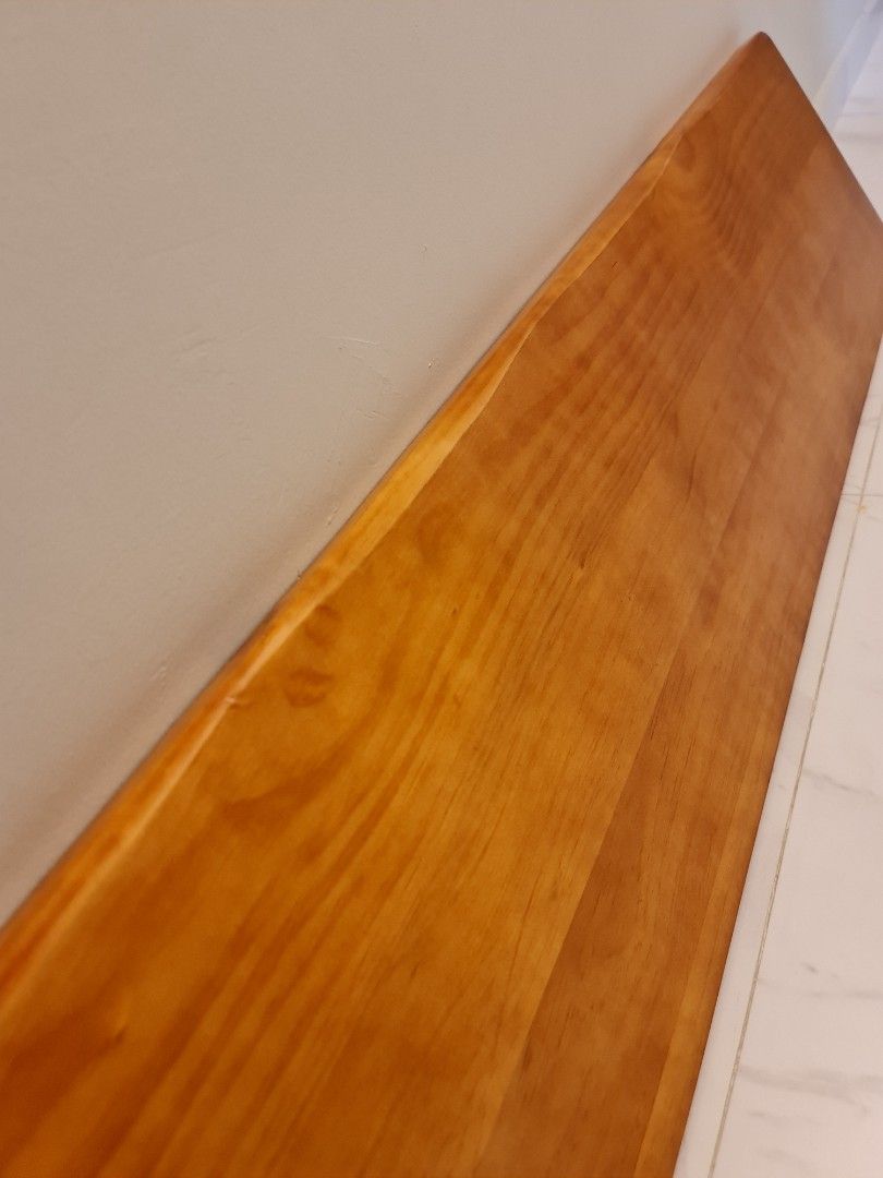 Solid wood shelves with natural curved edge, Furniture & Home Living