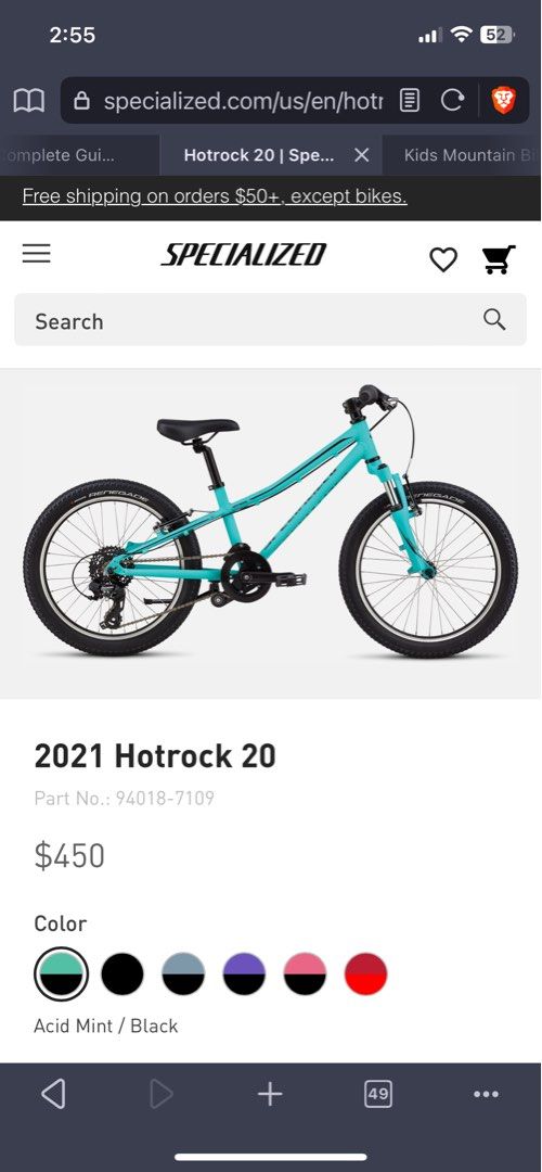 Specialized hotrock 2025 20 acid mint