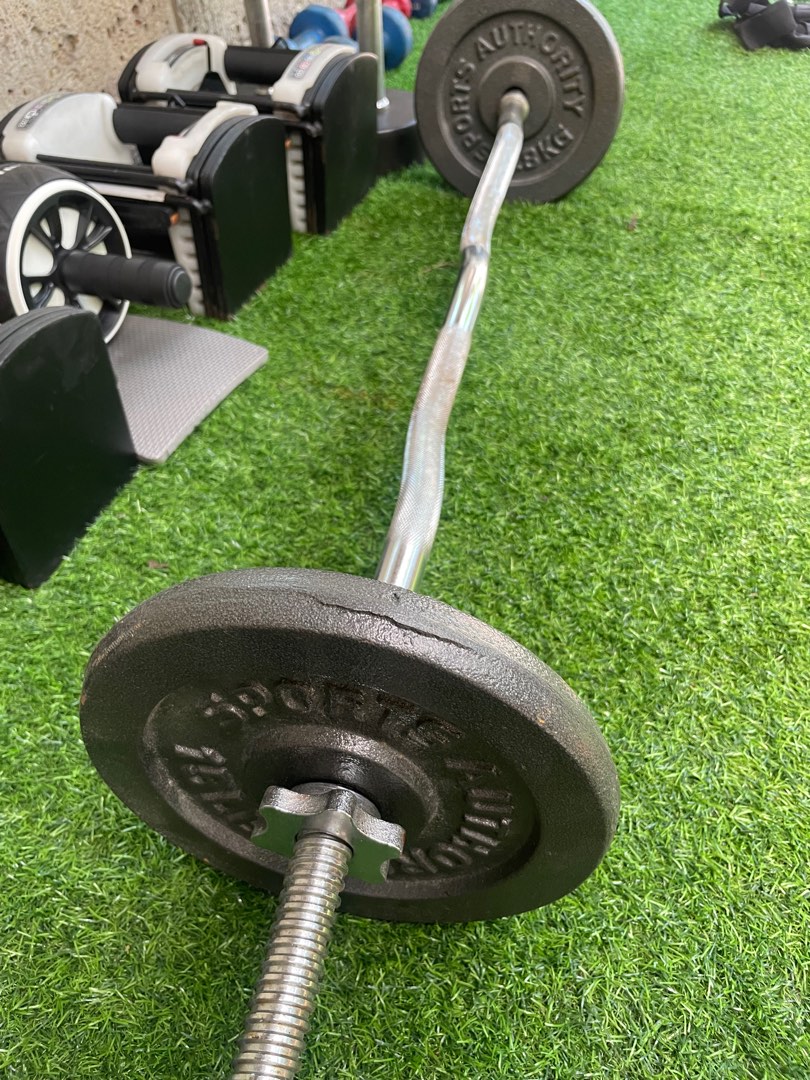 standard-ez-curl-with-15lbs-pair-on-carousell