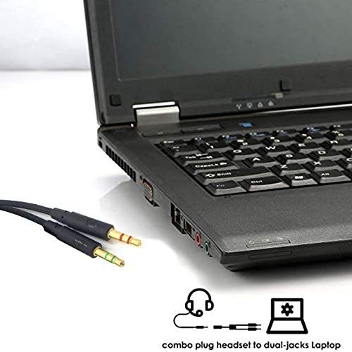 Jerilla 2in1 Headsets Splitter Cable for HyperX Cloud Core HyperX