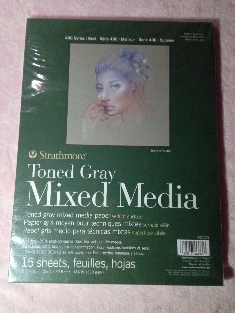 Strathmore Toned Gary Mixed Media 9 1/2 x12 400 Series Best Paper on