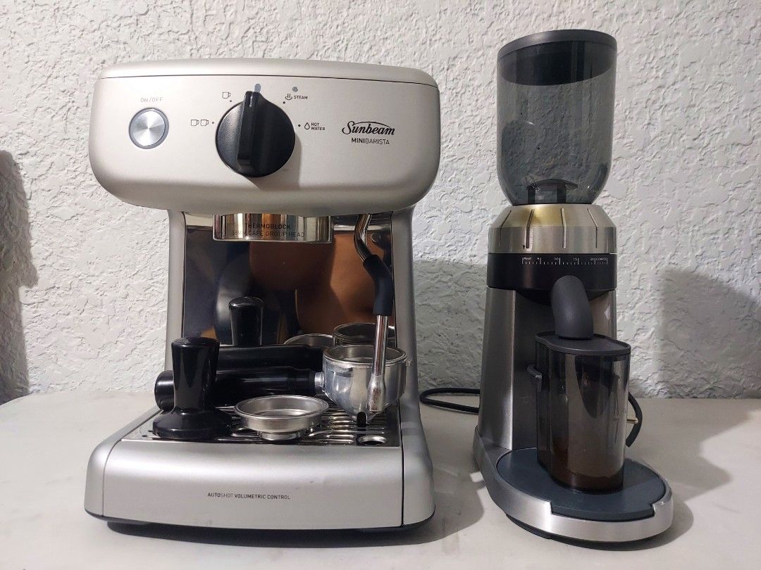 Sunbeam Mini Barista Espresso Machine and Sunbeam Coffee Grinder Burr