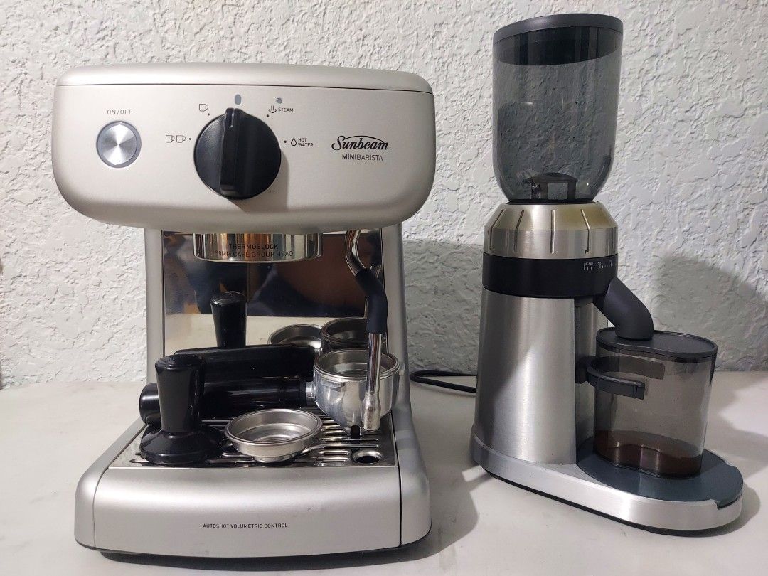 Sunbeam Mini Barista Espresso Machine and Sunbeam Coffee Grinder Burr