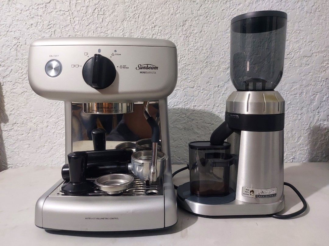 Sunbeam Mini Barista Espresso Machine and Sunbeam Coffee Grinder Burr